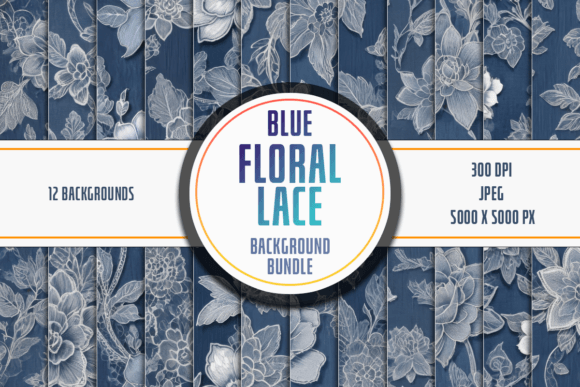 Download Blue Floral Lace Background Bundle - Lace background Collection