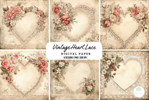 Download Vintage Heart Lace Background - Lace background Collection