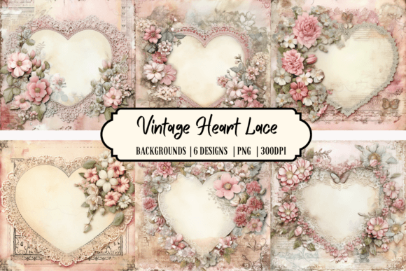 Download Vintage Heart Lace Background - Lace background Collection