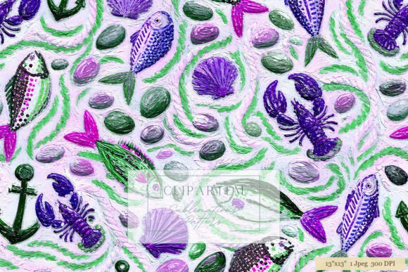 Download Purple Ocean Life Nautical Pattern - Premium Bundle