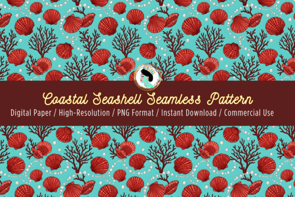Download Coastal Seashell Seamless Pattern PNG - Premium Bundle